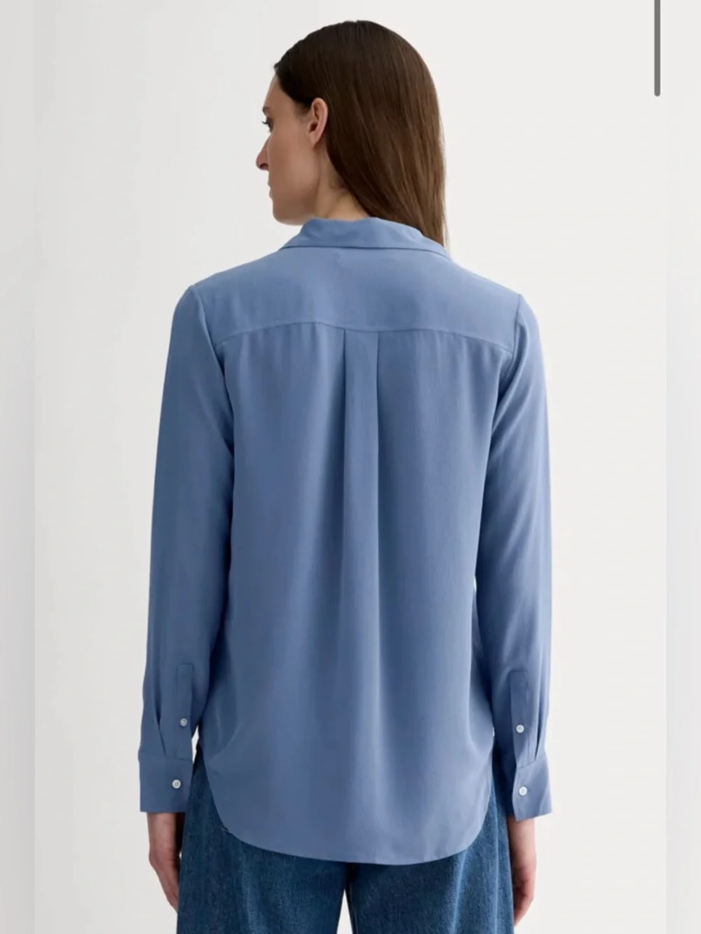 New Everlane THE MUST-HAVE SHIRT IN WASHABLE SILK in French Blue Size 10 - Picture 2 of 12